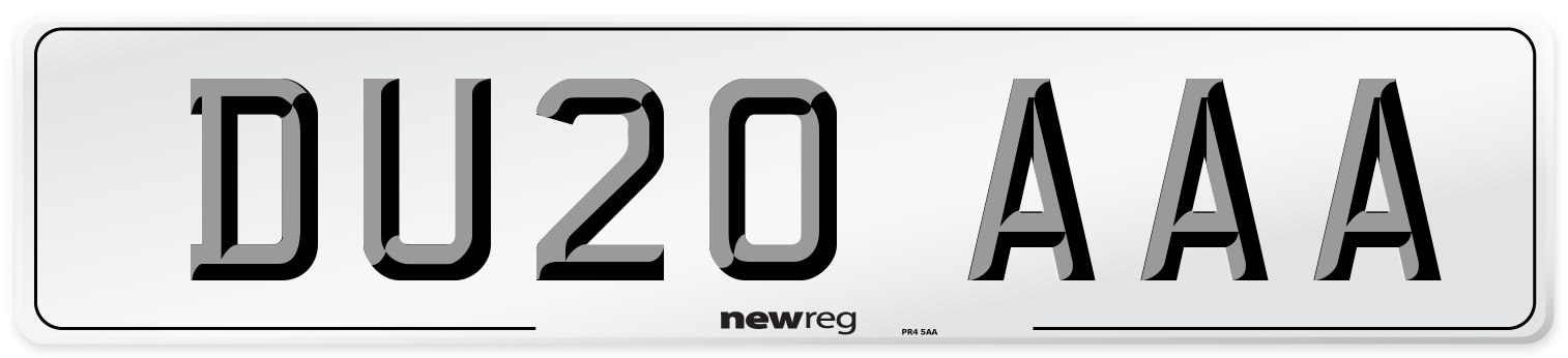 DU20 AAA Number Plate from New Reg